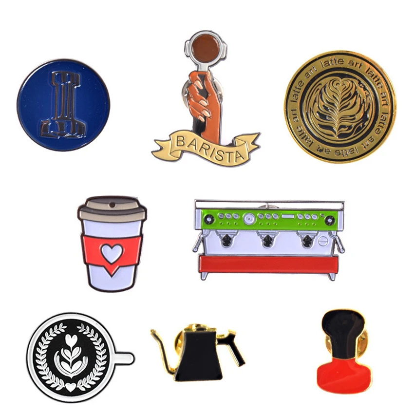 Брошь в виде Бариста Эспрессо кофе мини металлическая ретро брошь прекрасный