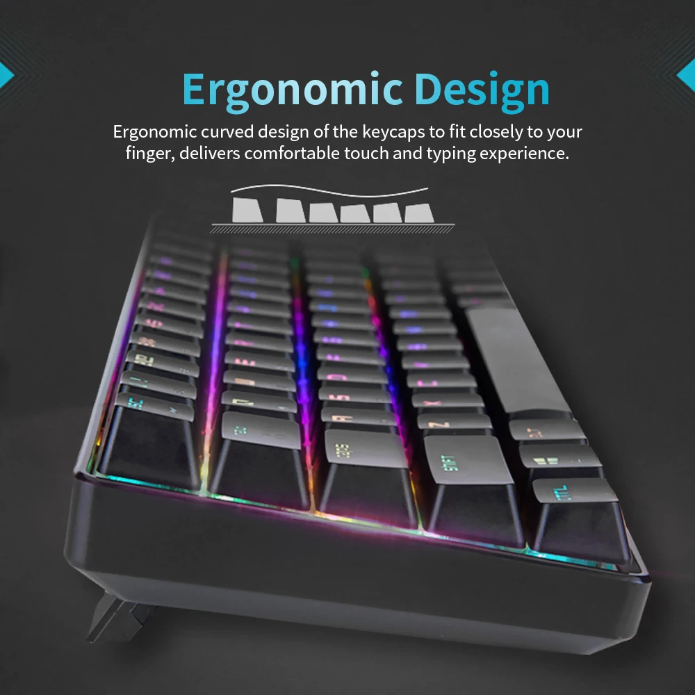Клавиатура Magic Refiner MK14 RGB с подсветильник 68 клавиш металлическая панель N клавиша