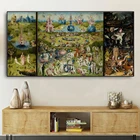 Картина маслом Сад земных прелестей, постеры и принты на холсте, настенные картины для декора гостиной
