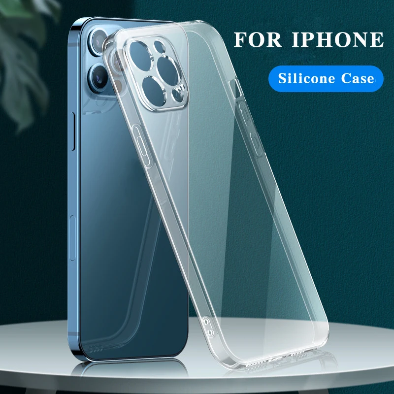 

Clear Soft Silicone Case For Iphone 13 12 11 Pro Max 13 Mini X XS XR Phone Case For iphone 13Pro 12Pro 12 mini Transparent Cover