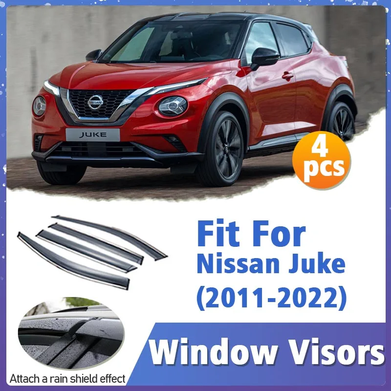 Window Visor Guard for Nissan Juke 2011-2022 Vent Cover Trim Awnings Shelters Protection Sun Rain Deflector Auto Accessories