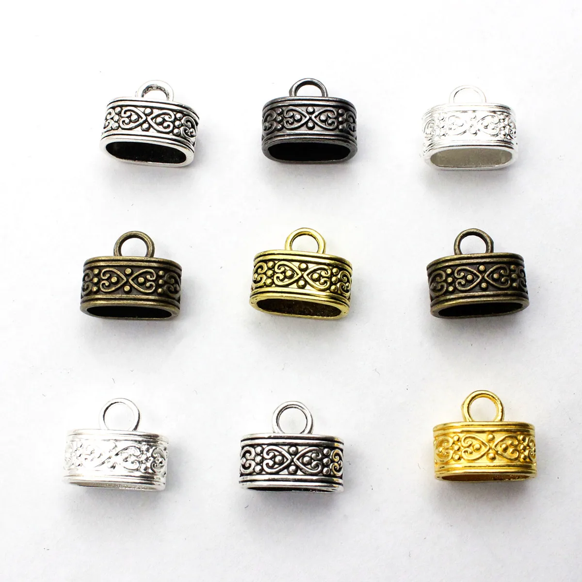 50pcs Cord Crimp End Caps Buckle Tips for Necklace Bracelet Ropes Cords Connectors Clasp DIY Accessories 15x13x10mm K00524 | Украшения и