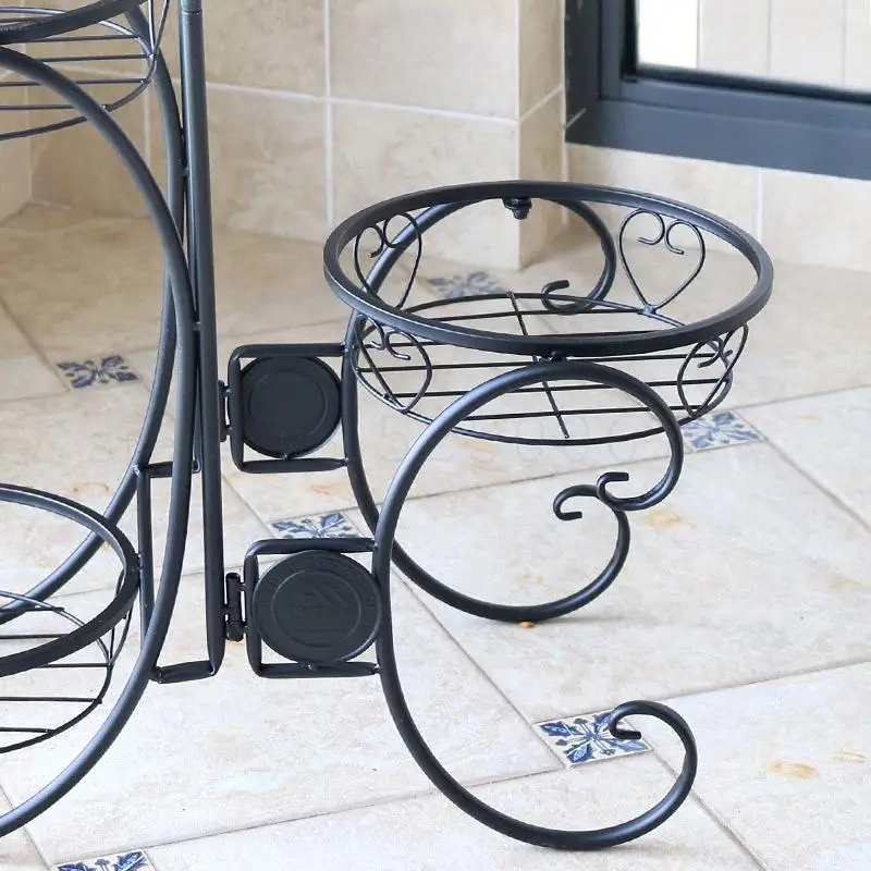 Европейская Цветочная стойка железная Арт многослойная напольная для балкона