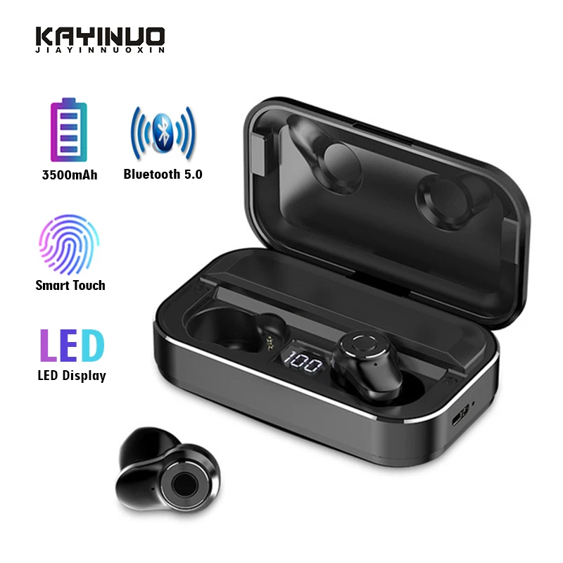 TWS Беспроводные Bluetooth 5 0 наушники с металлическим отсеком для батареи ЖК цифровым
