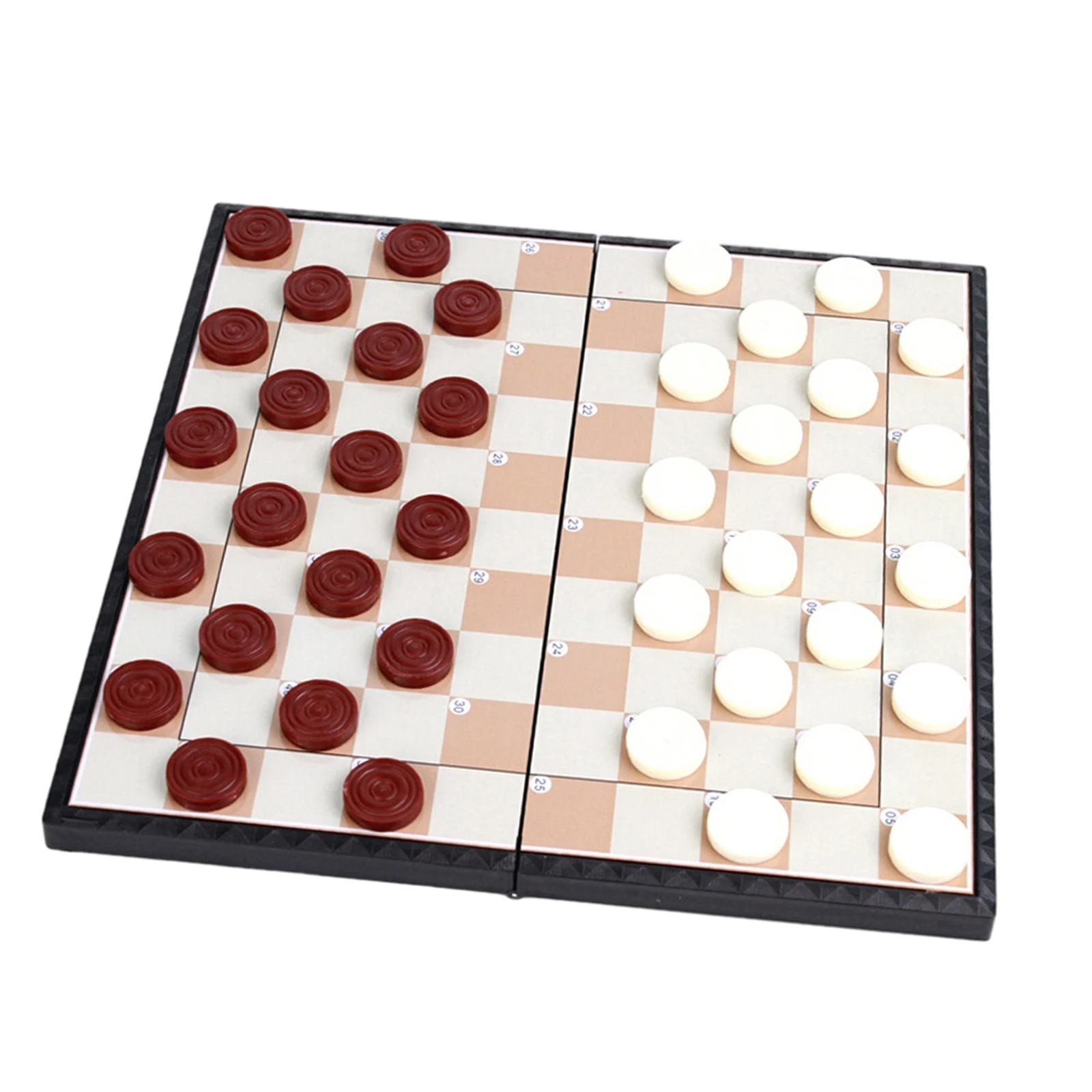 

Plastic Travel Draughts Set with Folding Board, Magnetic Folding Board