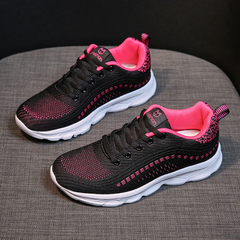 

TUINANLE Women Casual Shoes Summer Breathable Sock Shoes Lace-up Walking Shoes Ladies Outdoor Sneakers Women's Vulcanized Shoes