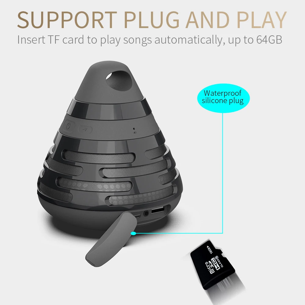 Портативный Bluetooth динамик водонепроницаемый fm радио беспроводной бумбокс мини