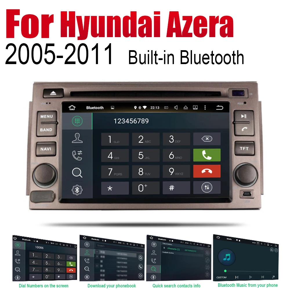 Автомагнитола ZaiXi 2 Din для Hyundai Azera 2005 ~ 2011 GPS навигация BT Wi Fi карта мультимедийная