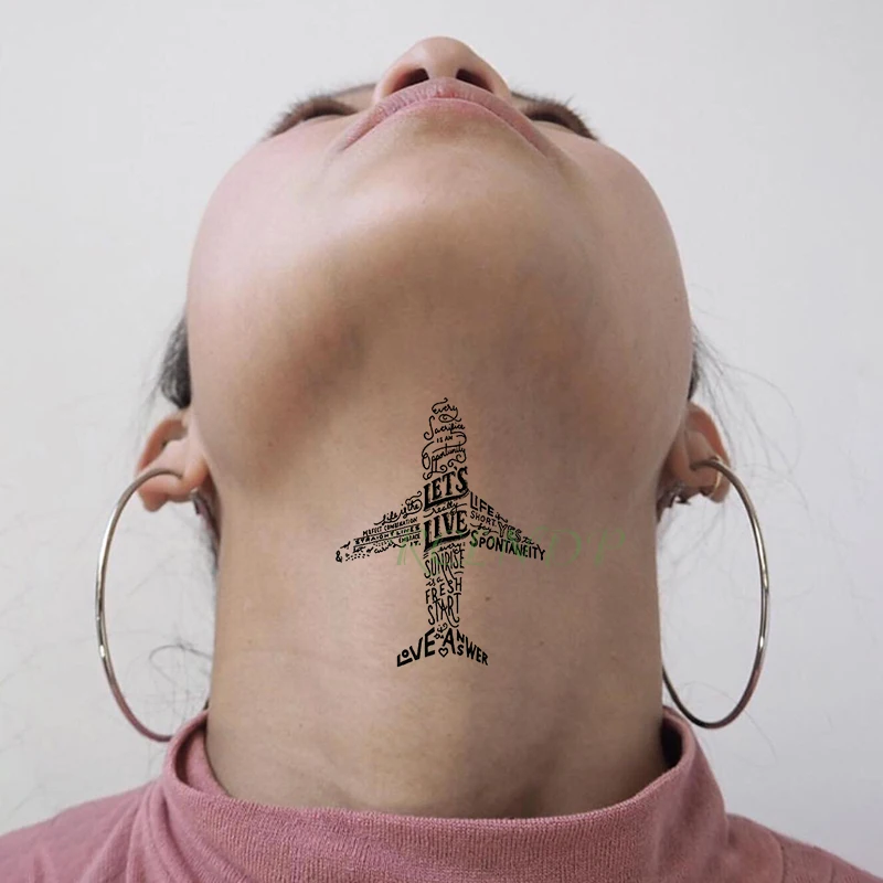 Водонепроницаемая Временная тату-наклейка Кит музыкальная надпись маленькая