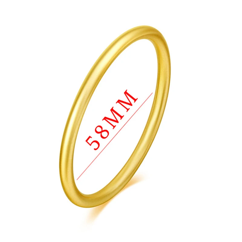 rose gold 58mm 24K золотой браслет Древний браслет 999 твердый круглый живот блестящий браслет 24K позолоченный - Окраска металла: rose gold 58mm
