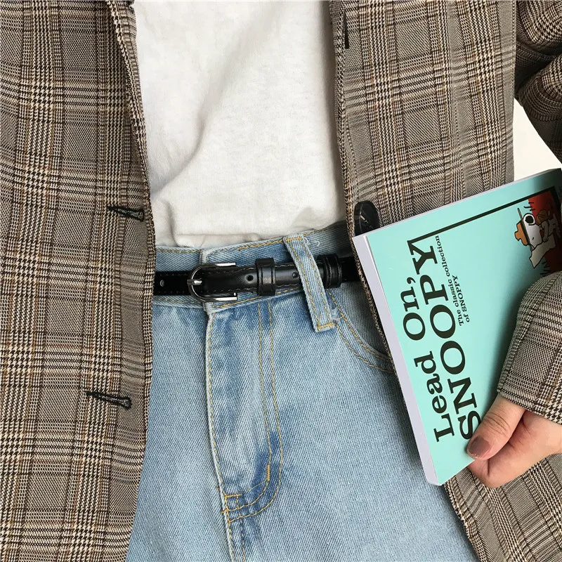 В Корейском стиле ретро небольшой ремень Женская пряжкой на тонком ремешке узлом