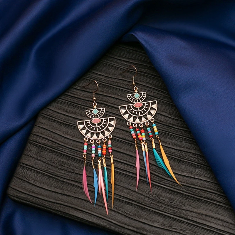 

Korean Statement Earrings Black Vintage Hollow Dainty Long Tassel Earrings Dangle Drop Beaded Earings 2020 Fashion Women Jewelry