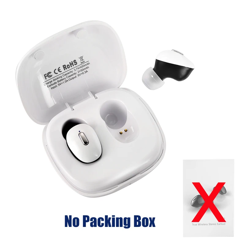 White without Box Bluetooth наушники Bleuthoot 5,0 беспроводные наушники Tws спортивные наушники гарнитура с микрофоном - Цвет: White without Box