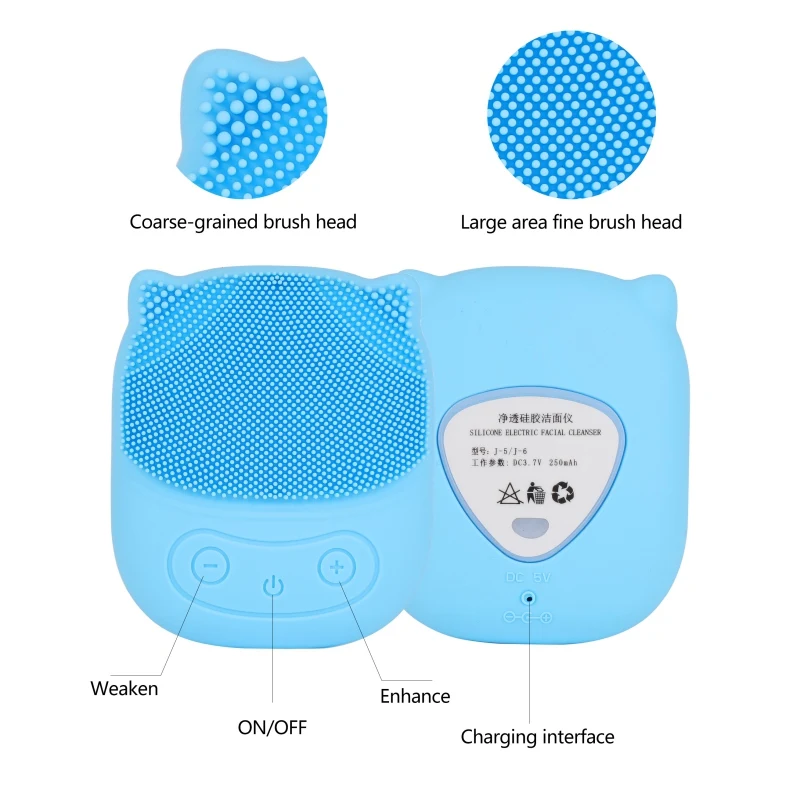 Силиконовая Очищающая щетка для лица электрическая Массажная устройство мытья
