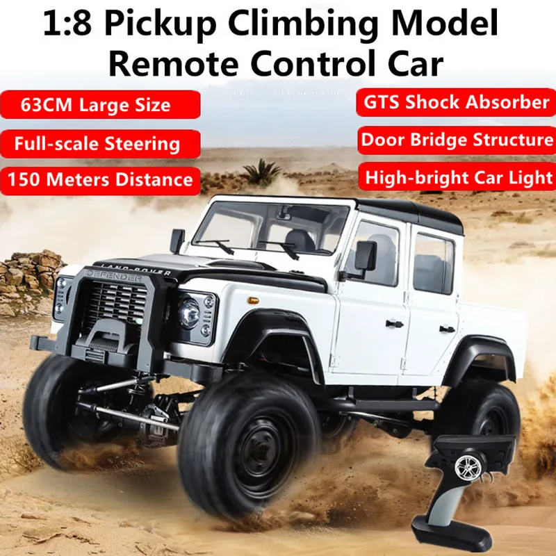 

1:8 GTS Shock Absorber Remote Control Car 150M 63CM Door Bridge Structure Design Metal Girder Electric RC Pickup Car With Lignt