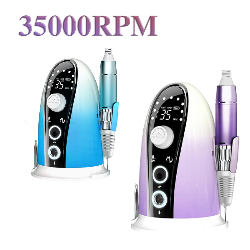 

Nail Drill Manicure Machine 35000RPM High Speed With Drill Bits Set Mill Cutter Nail Pedicure File Salon Use Nail Art Equipment