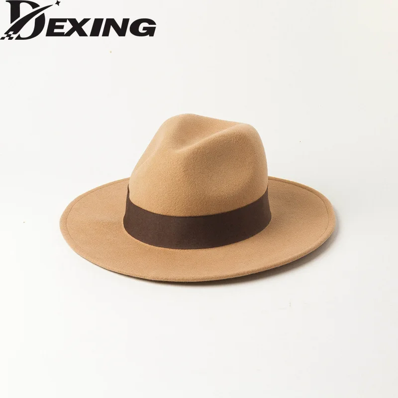 Spring Korean Version Classic Decoration  Delicate Woolen Jazz Top Fedora Hat Casual Fashion Felt Jazz Hat