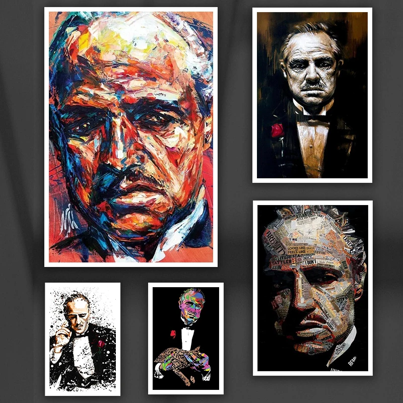 

Godfather Modern Canvas Art Posters and Prints Godfather Abstract Canvas Paintings on the Wall Nordic Art Pictures Home Decor