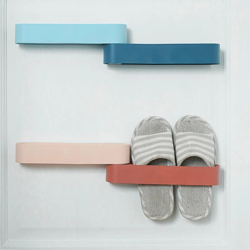 Bathroom Wall Mounted Slippers Hanger Shoe Organizer Family Storage Rack Can Space Saving Hanging Box | Дом и сад