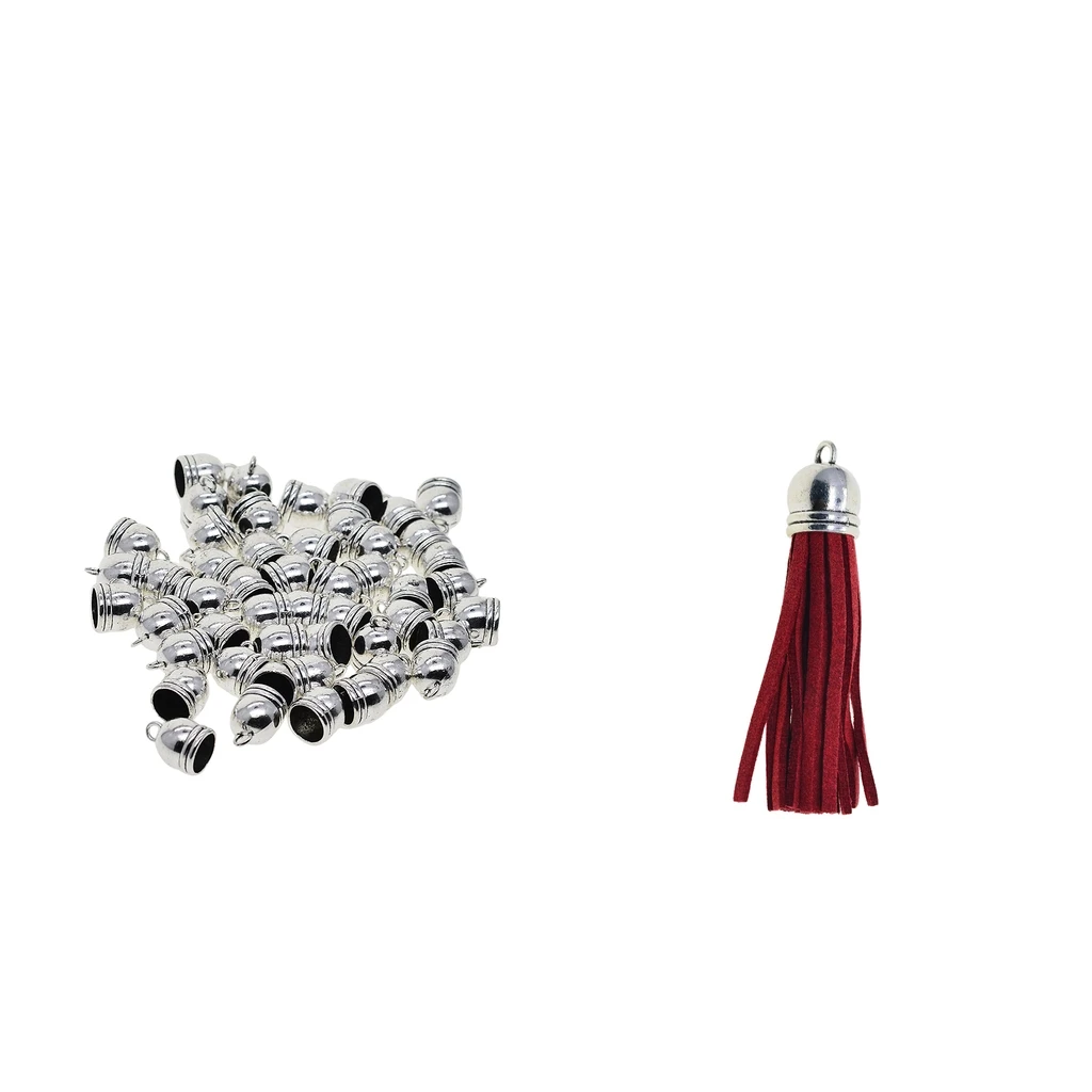 

50Pc Jewelry Connectors Tassel End Caps Fit 10mm Cord Leather Craft Necklace