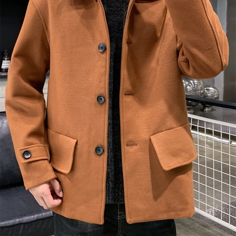 

wearing I was a smooth wind fan, thick business fashion, winter coat, wool casual windbreaker