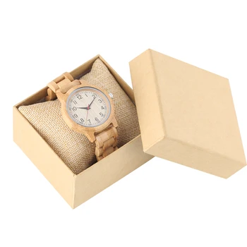 Simple Women Pure Wood Watch - Quartz Ladies Bamboo Clock 6