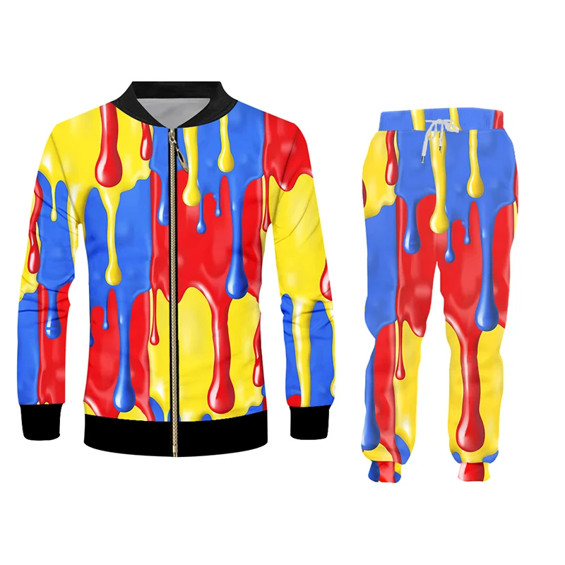 OGKB 3D галстук краситель спортивный костюм набор брызг краски печатных толстовки и