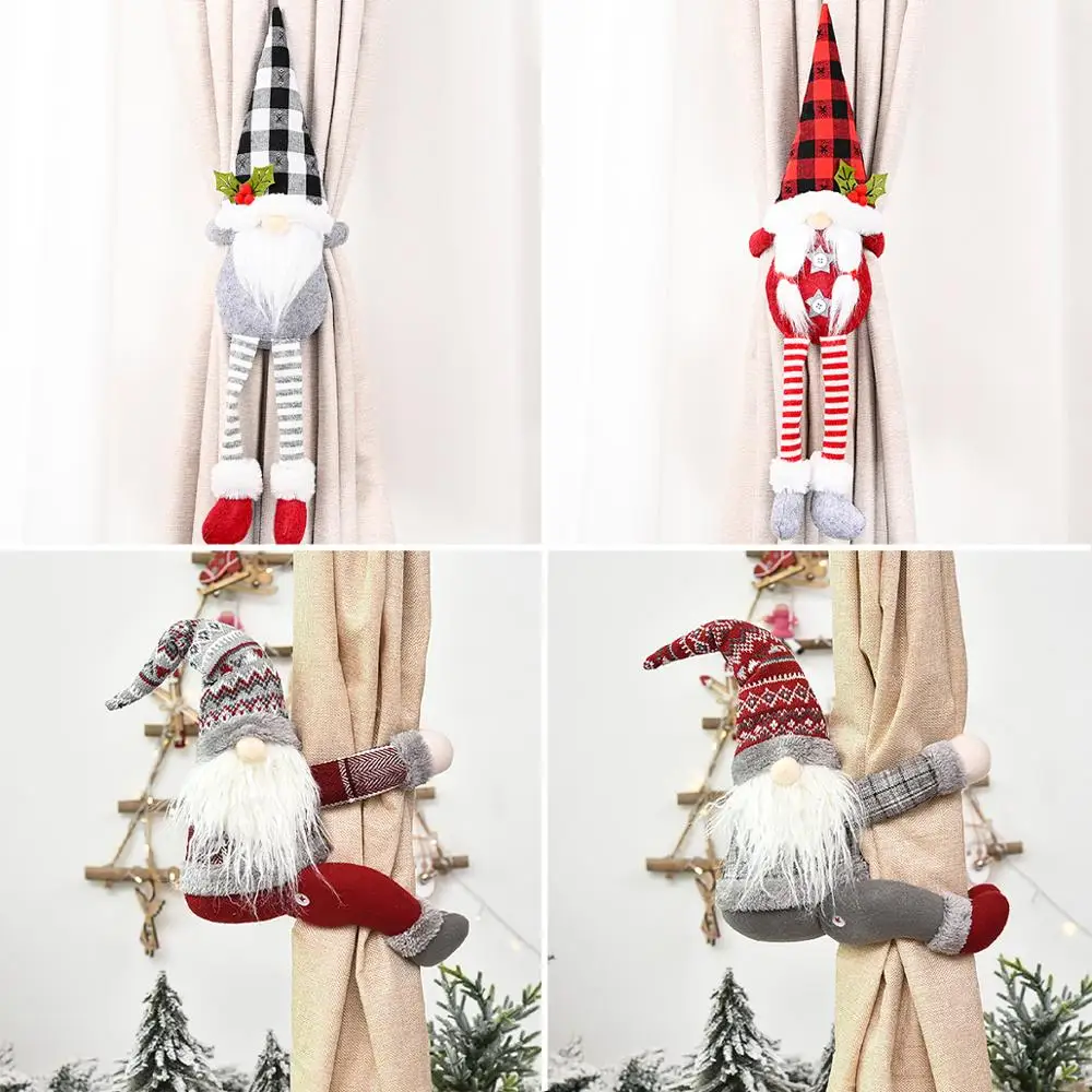 Санта гном кукла занавеска Пряжка рождественские украшения для дома Рождество