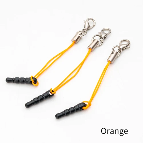 Orange 100 шт./лот, застежка "Лобстер", заглушка от пыли, ремешок, ремешок для мобильного телефона, lasso, Шарм с подвеской на цепочке, ручная работа, сделай сам - Цвет: Orange