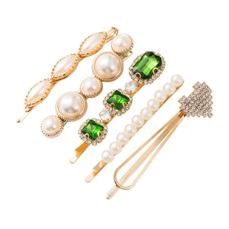 

5 Pcs Pearl Hair Clips Large Hair Clips Elegant Handmade Fashion Hair Accessories For Party Wedding Daily