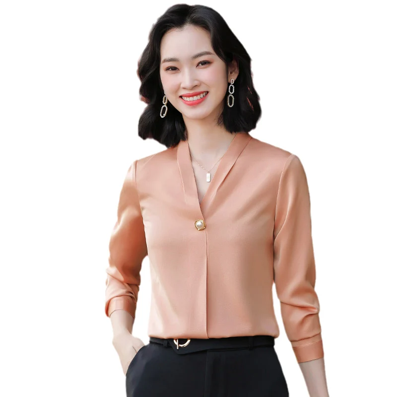 Белая рубашка для Для женщин модные стильные новые весенние топ с v образным