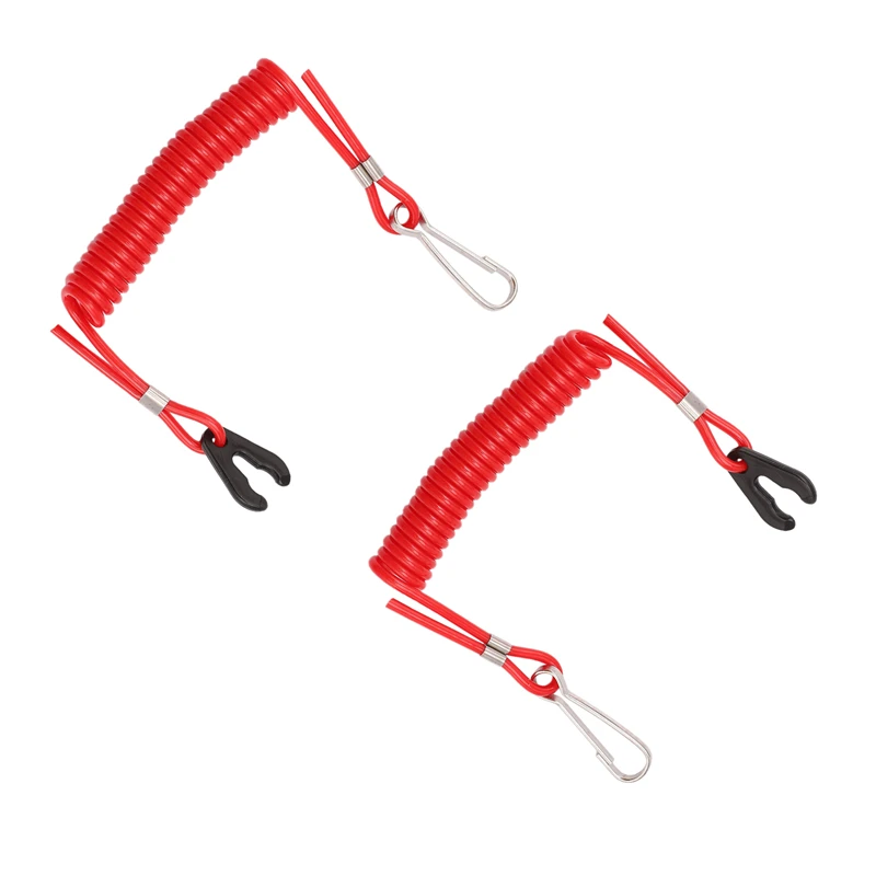 2 веревки безопасности для Yamaha PWC Jet Ski Wave Runners Stop Killing TPU + PVC красный ключ зажигания