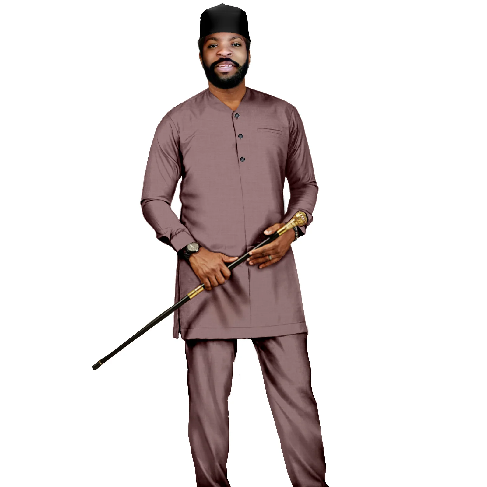Africa Clothes for Men Dashiki Men Set Bzain Rich African Traditional Clothing Top+Pants V2116028