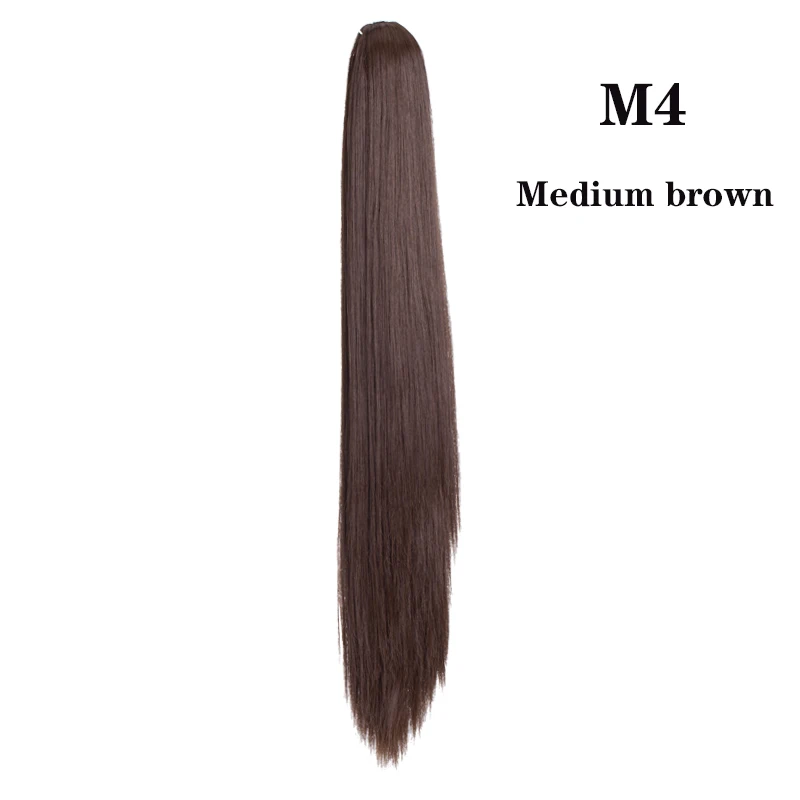 medium brown S-noilite синтетический конский хвост длинный прямой коготь на конский хвост наращивание волос клип в хвост поддельные конский хвост волос кусок для женщин - Цвет: medium brown