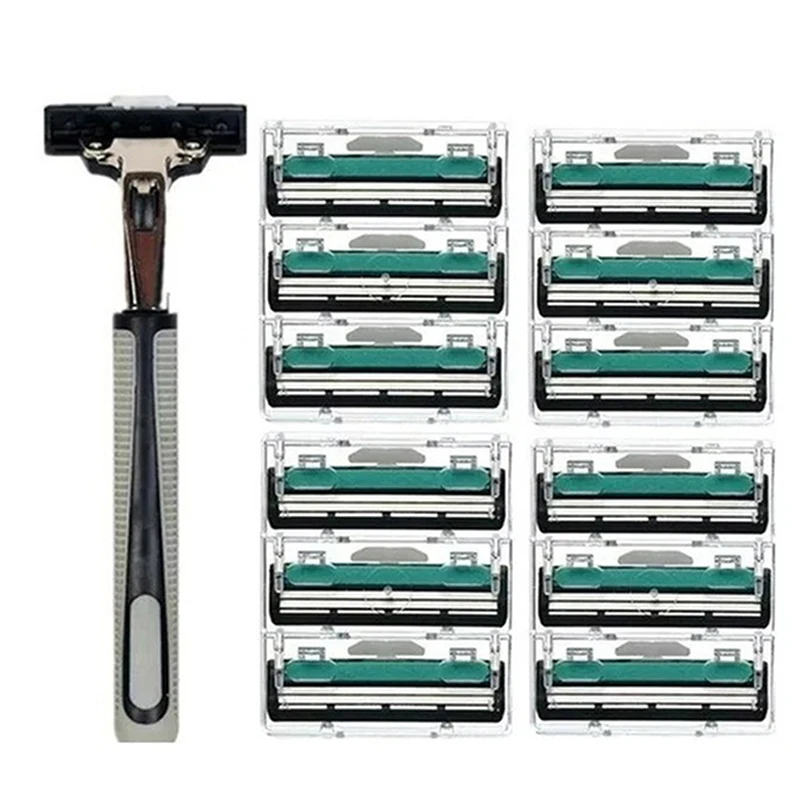 31 шт./компл. Безопасные лезвия для мужчин 1 держатель ножа и 30 лезвий бритья