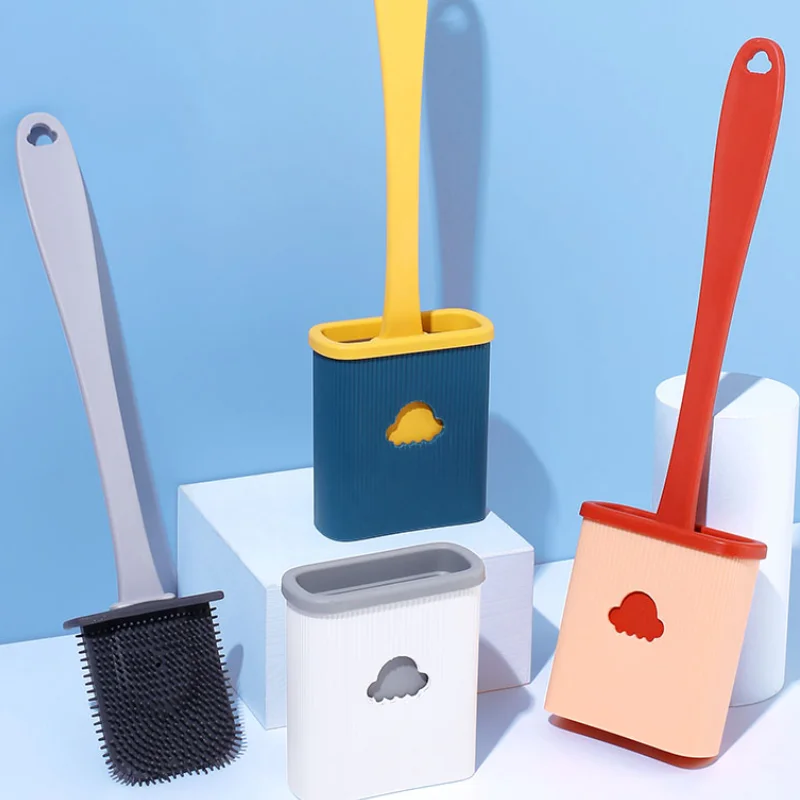 

Симпатичная щетка для ванной и туалета, длинная Бытовая Экологически чистая силиконовая щетка для унитаза, Современная Щетка Для Чистки ун...