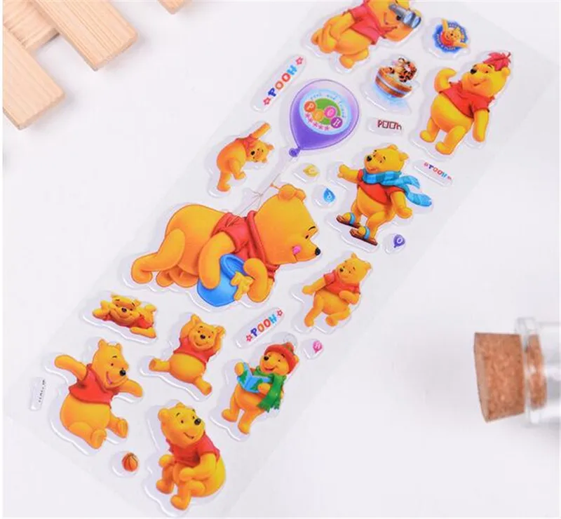 3D Мультяшные милые наклейки Винни-Пух детские игрушки Пузырьковые подарок