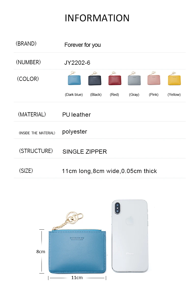 Brand Card Holder Women Soft PU Leather Key Chain Bag Small Card Wallets Female Organzier Mini Credit Card Case Zipper Coin Bags