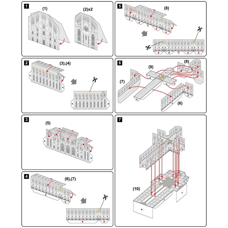 Италия Милан кафедральный собор складной мини 3D Бумага модель дома ремесла