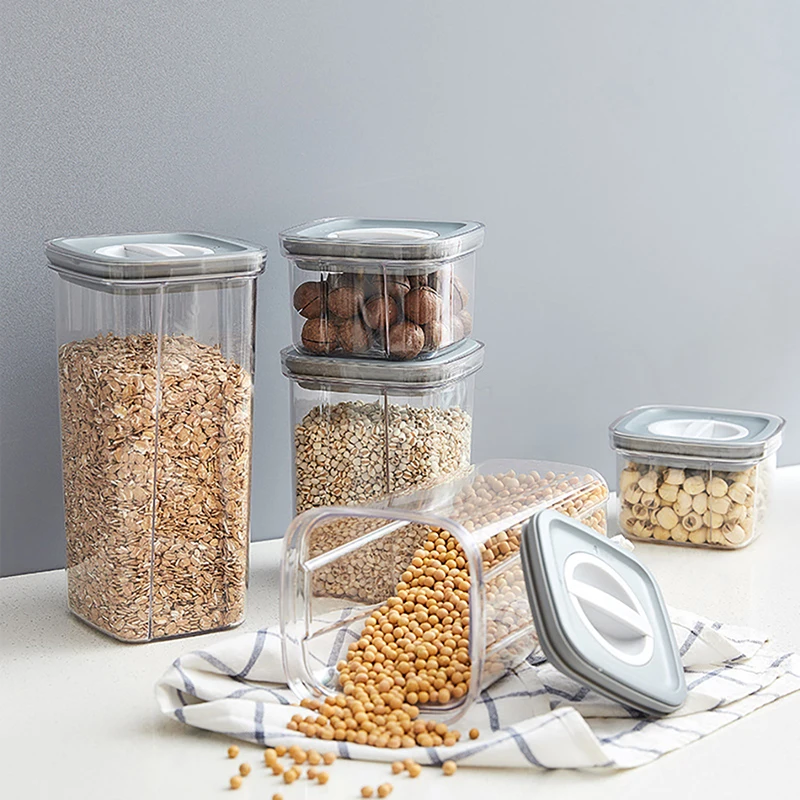 

Plastic Food Storage Container Cereal Container Sealed Food Canister Food Storage Container For Kitchen Cereal Box Refrigerator