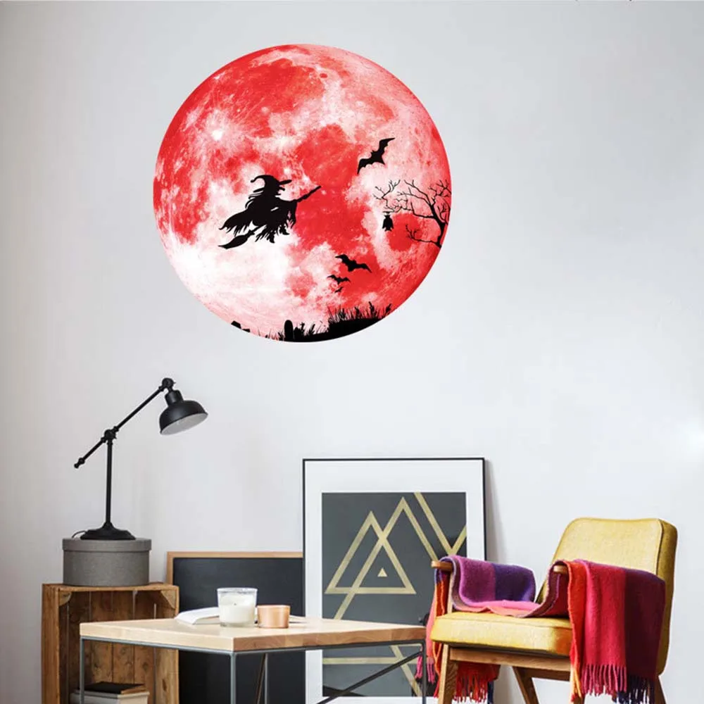 3D светится в темноте фосфоресцирующие луна люминесцентные ТВ светящаяся