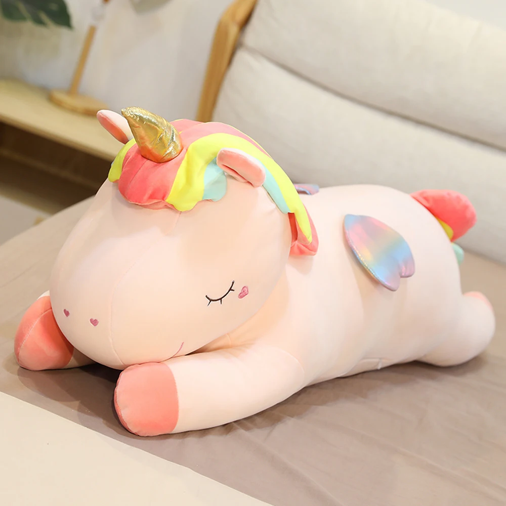 

Unique Cute Rainbow Unicorns Plush Toys Giant Unicorn Stuffed Animals Doll Fluffy Hair Fly Horse Toy for Child Girls Xmas Gift