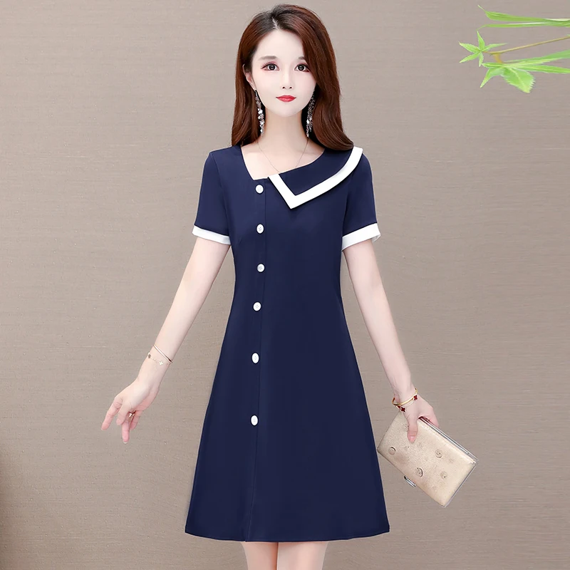 Платье женское ТРАПЕЦИЕВИДНОЕ с коротким рукавом модное повседневное вечернее