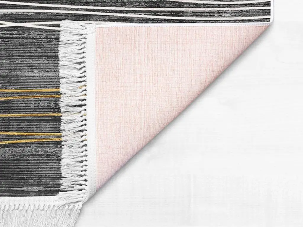 

Latex Anti-Slip Soles Digital Print Velvet Carpet Nora Gray-Black 80x200 cm