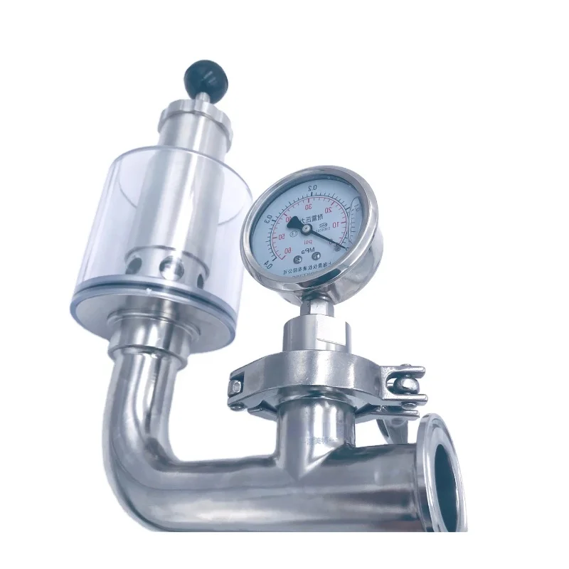 

stainless steel 1.5" tri clamp spunding valve with tri clamp diaphragm manometer brewing equipment