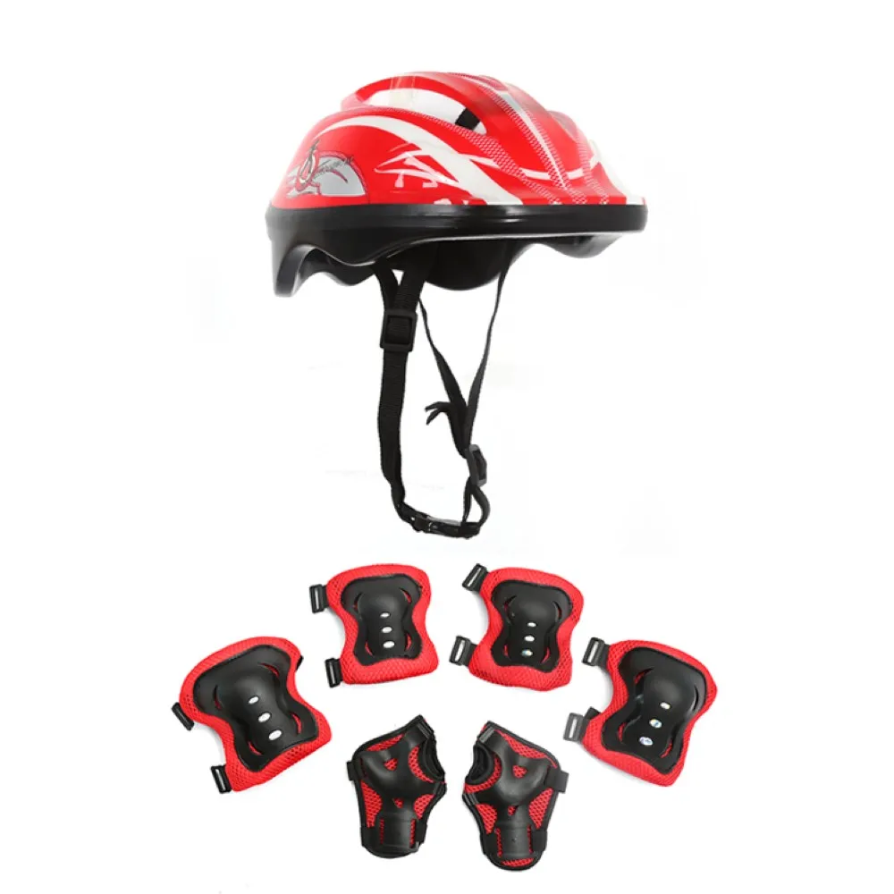 

7pcs Helmet Knee Pad Sets Children Cycling Skate Safety Guard Helmet Elbow Protector for Boy Girl Outdoor Sport Accessories