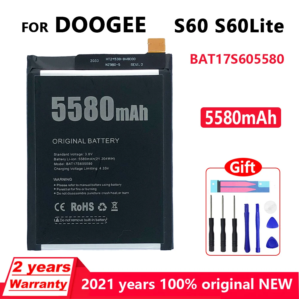 

New Original 5580mAh BAT17M15580&BAT17S605580 Phone Battery For DOOGEE S60 S 60 Lite High Quality Replacement Batteries +Tools