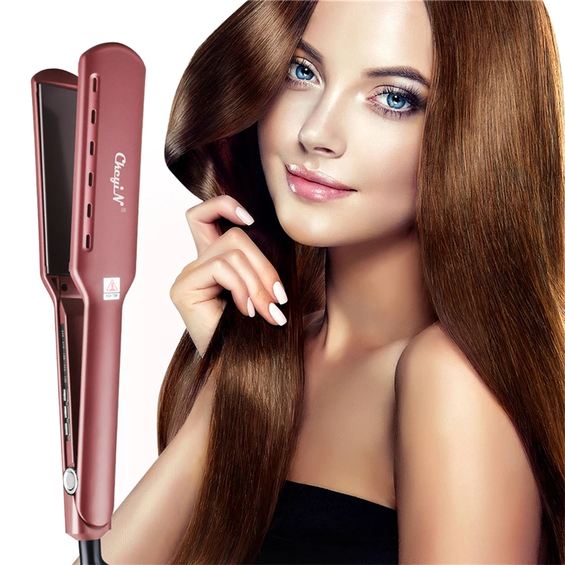 

CkeyiN Professional Hair Straightener Titanium Alloy Fast Heating Plate Flat Iron Curling Straightening Irons Hair Styling Tools