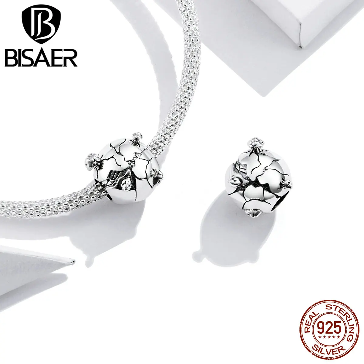 Подвеска-сердце природы BISAER серебряные подвески в форме сердца для матери