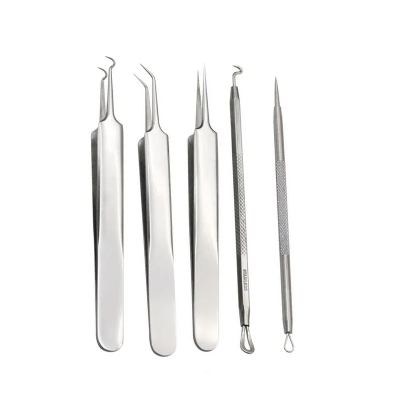 

5/10Pcs Face Skin Care Tool Needles Blackhead Comedone Acne Pimple Remover Tool Spoon Face Pore Cleaner Extractor Beauty Tool